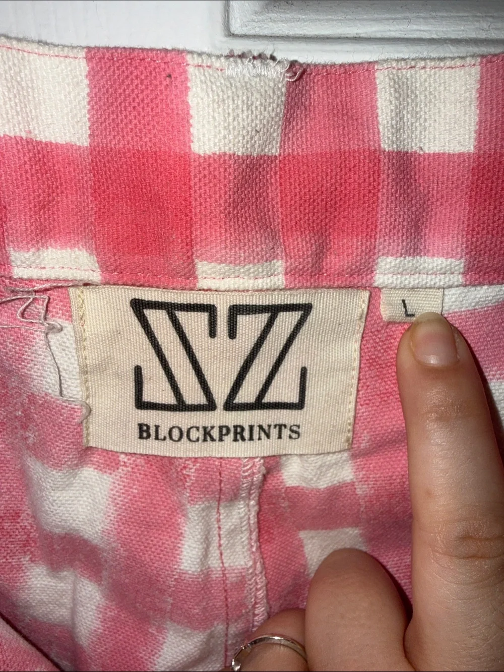 SZ Blockprints Disco Pants in Watermelon Pink Gingham Wide-Leg Casual Pants